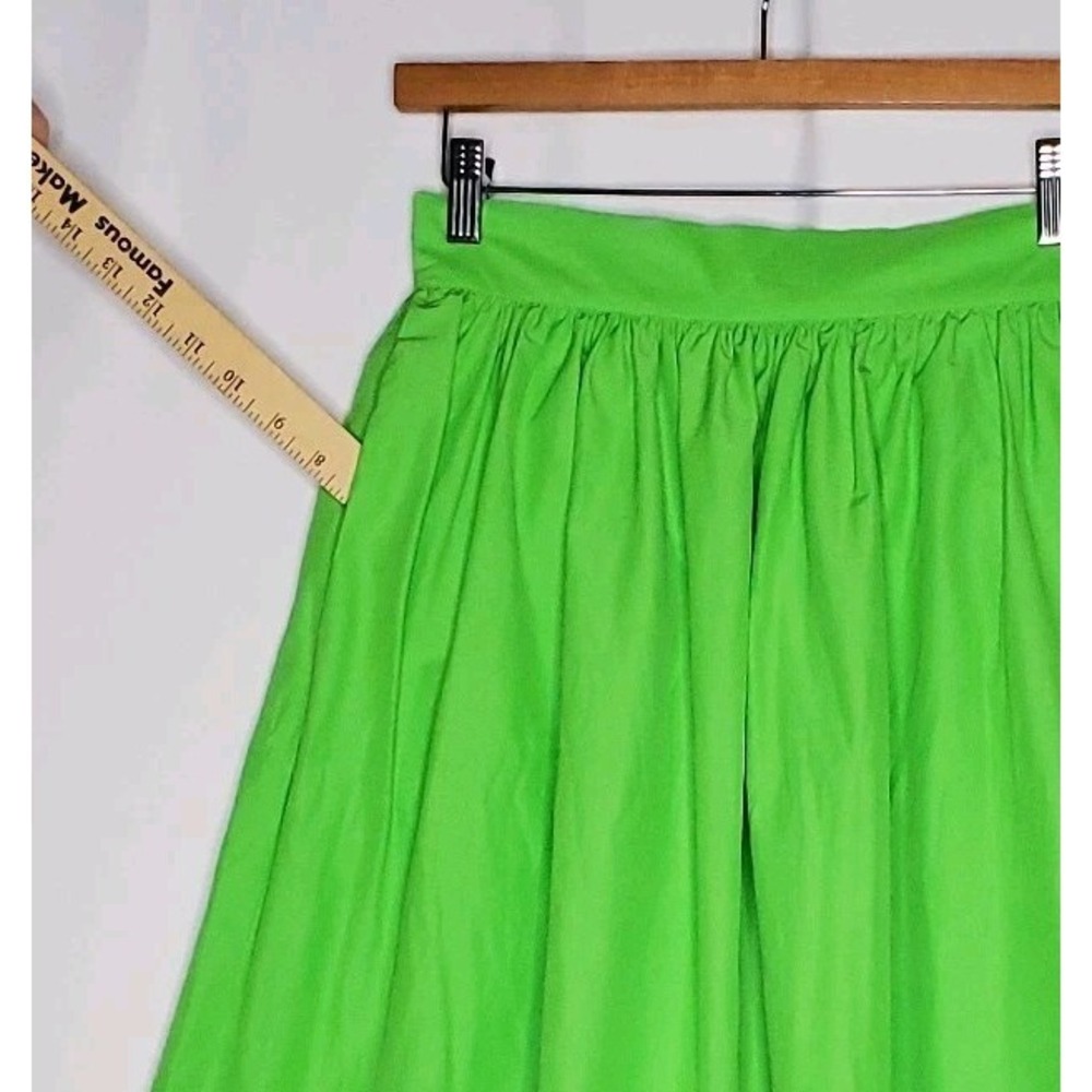 H&M Maxi Skirt 4 Full Bright Neon Farmhouse Cottagecore Dopamine Broomstick 28 - Picture 4 of 8